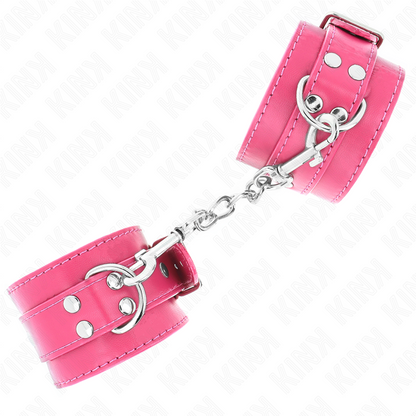 Manette e restrizioni tenuta da polso rosa lampone con fodera rosa lampone regolabile 20-28 cm x 5,5 cm, immagine 3