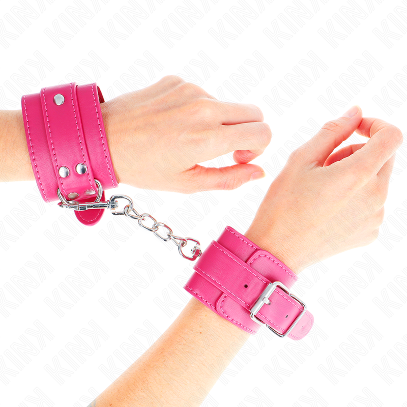 Manette e restrizioni tenuta da polso rosa lampone con fodera rosa lampone regolabile 20-28 cm x 5,5 cm di Kink