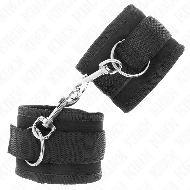 Manette e restrizioni tenuta da polso in nylon Hook&loop nera modello 2 regolabile 18-35 cm x 6 cm di Kink, immagine 3