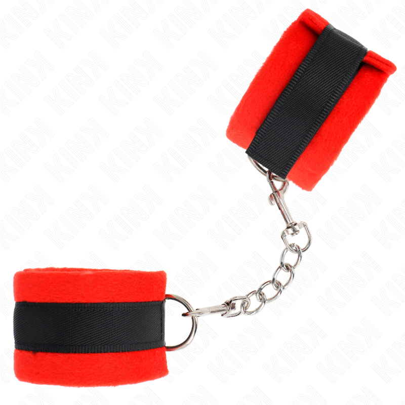 Polsini in pelliccia per principianti Nero-rosso 30 x 7 cm di Kink, immagine 3