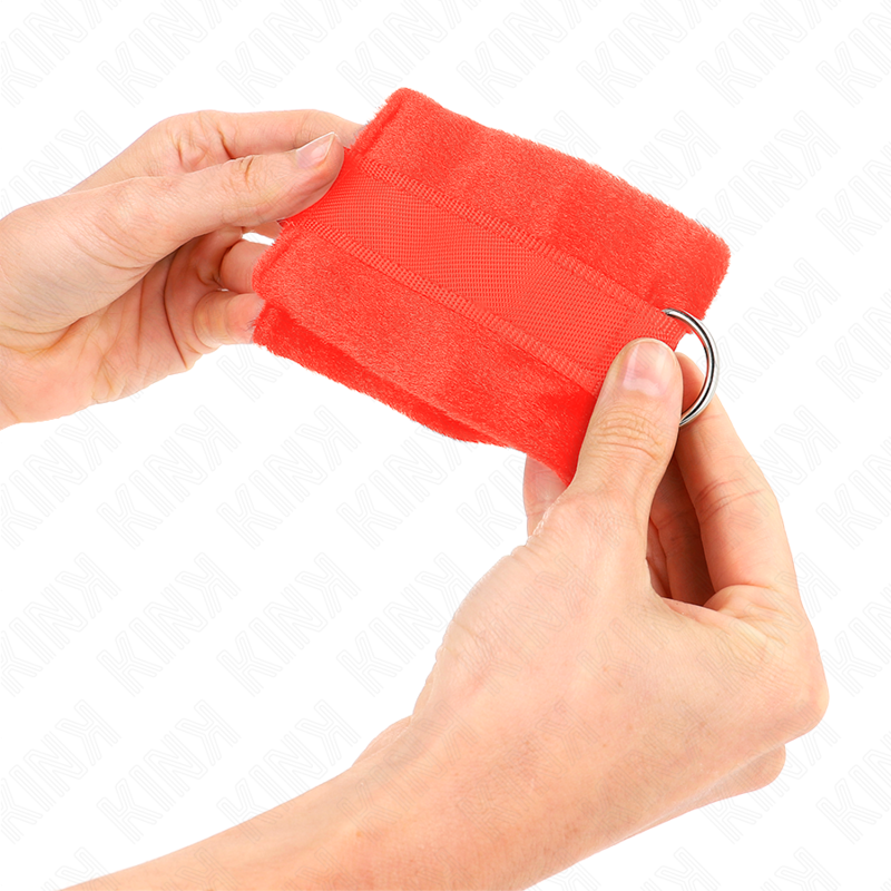 Polsini in pelliccia per principianti rosso 30 x 7 cm di Kink, immagine 4