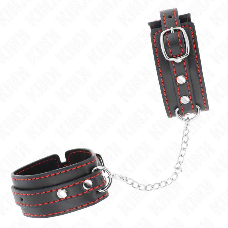 Crema intima potenziale da polso piccola nera con fodera rossa regolabile 14-24 cm x 3,5 cm di Kink, immagine 3