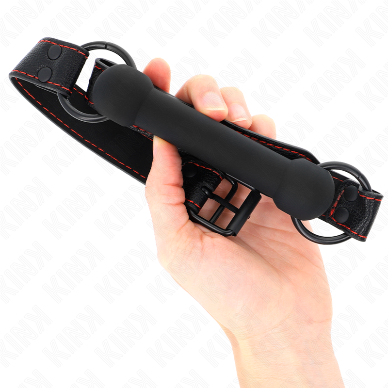 Bavaglio Bone con cinturino in similpelle nero regolabile 41-57 cm di Kink, immagine 4