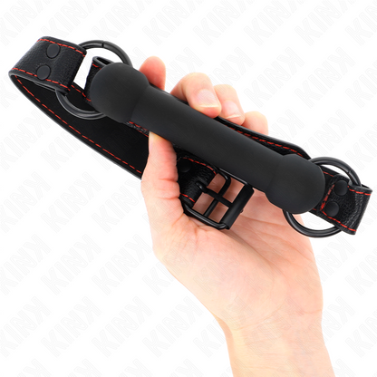 Bavaglio Bone con cinturino in similpelle nero regolabile 41-57 cm di Kink, immagine 4