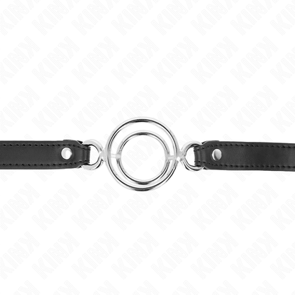 Bavaglio con O-ring multipli 5 cm nero 63 x 2,5 cm di Kink, immagine 3