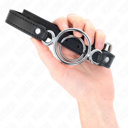 Bavaglio con O-ring multipli 5 cm nero 63 x 2,5 cm di Kink, immagine 4