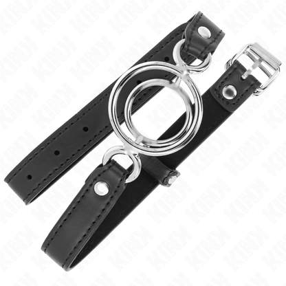 Bavaglio con O-ring multipli 5 cm nero 63 x 2,5 cm di Kink, immagine 2