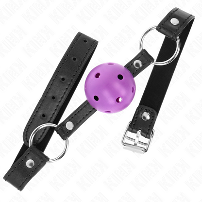 Palla dura cava viola 4.5 cm bavaglio 63.5 x 2 cm di Kink, immagine 2