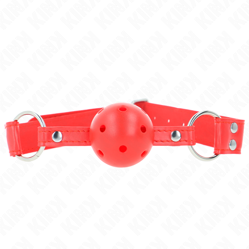 Completo Ball gag rosso cavo duro 62 x 2 cm di Kink