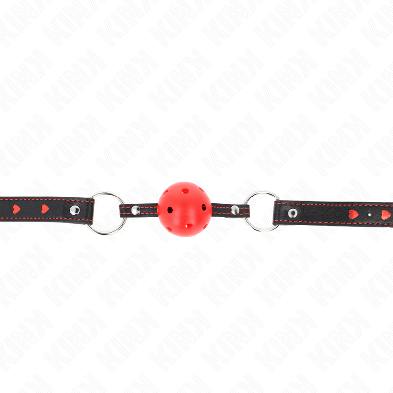 Bavaglio ball hollow hard rosso modello 2 65 x 2,5 cm di Kink, immagine 3