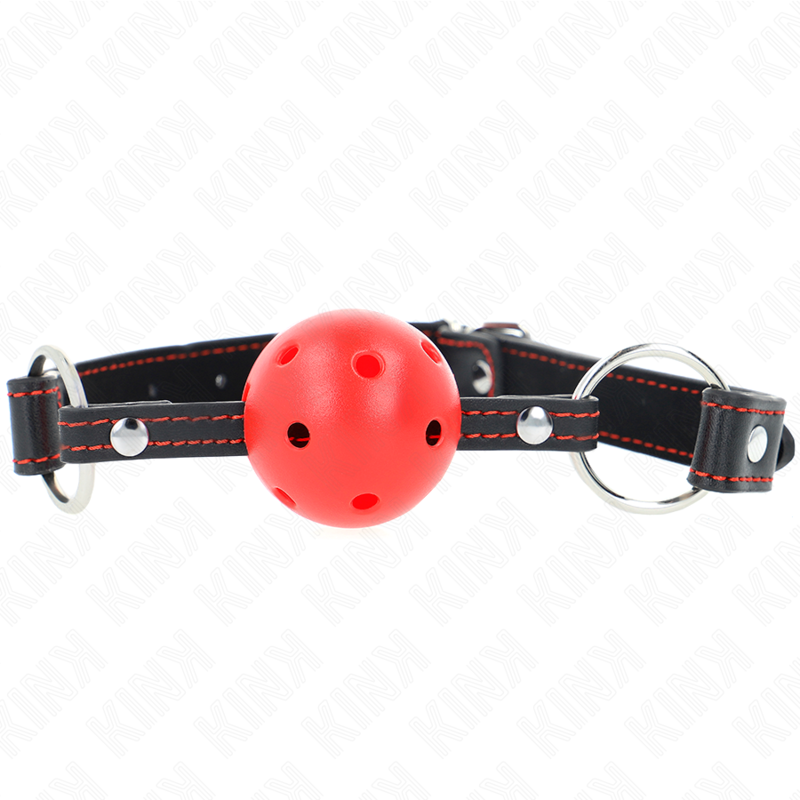 Bavaglio ball hollow hard rosso modello 2 65 x 2,5 cm di Kink