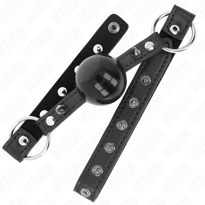 Bavaglio ball 4 cm con Rivetto punta e chiusura a scatto 65 x 2 cm di Kink, immagine 2