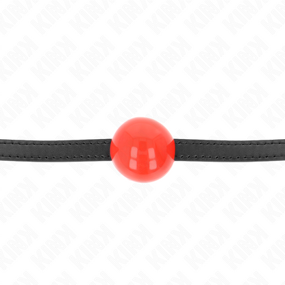 Bavaglio palla singola rossa 4 cm 65 x 1,5 cm di Kink, immagine 3