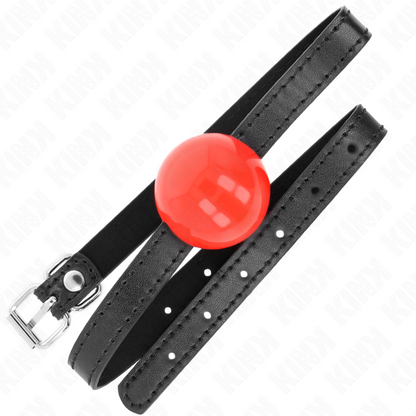 Bavaglio palla singola rossa 4 cm 65 x 1,5 cm di Kink, immagine 2