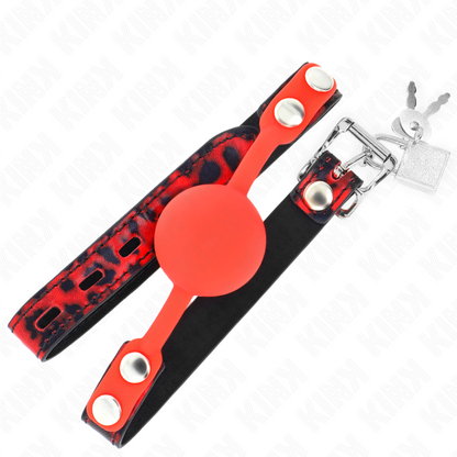 Modello 2 palla in silicone 4 cm gag con serratura 60 x 2 cm di Kink, immagine 2