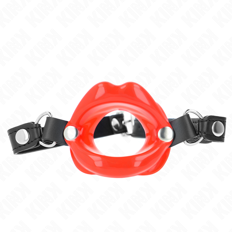 Bavaglio Lip 8 cm con cinturino in similpelle rosso 63 x 2 cm regolabile 39-58 cm di Kink