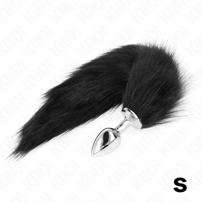 Plug anale taglia S 7 x 3 cm con coda sintetica 40 cm nero di Kink, immagine 2