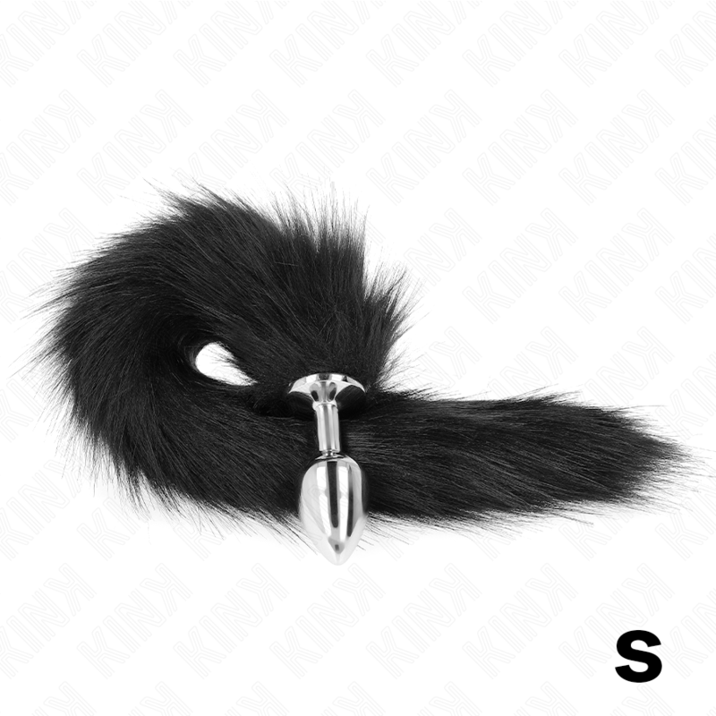 Plug anale taglia S 7 x 3 cm con coda sintetica 40 cm nero di Kink, immagine 4