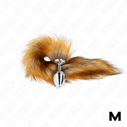 Plug anale misura M 8 x 3,5 cm con coda sintetica 40 cm marrone di Kink, immagine 2