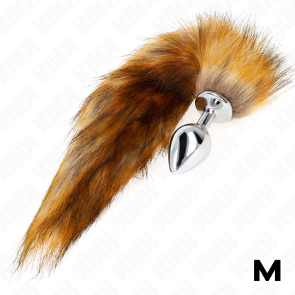 Plug anale misura M 8 x 3,5 cm con coda sintetica 40 cm marrone di Kink, immagine 3