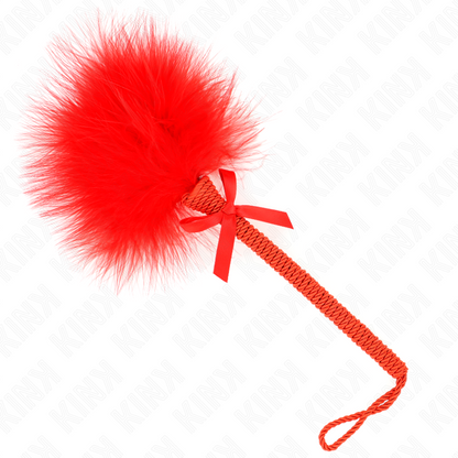 Bacchetta in corda di nylon con piume Tickle e fiocco rosso 25 cm di Kink, immagine 2