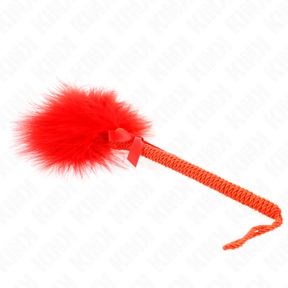 Bacchetta in corda di nylon con piume Tickle e fiocco rosso 25 cm di Kink, immagine 3