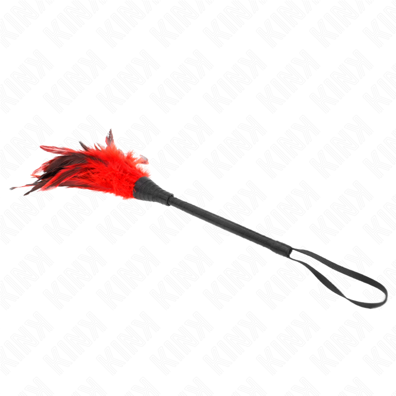 Piume di Pollo Sollegato a forma di Corno rosso 36 cm di Kink, immagine 3