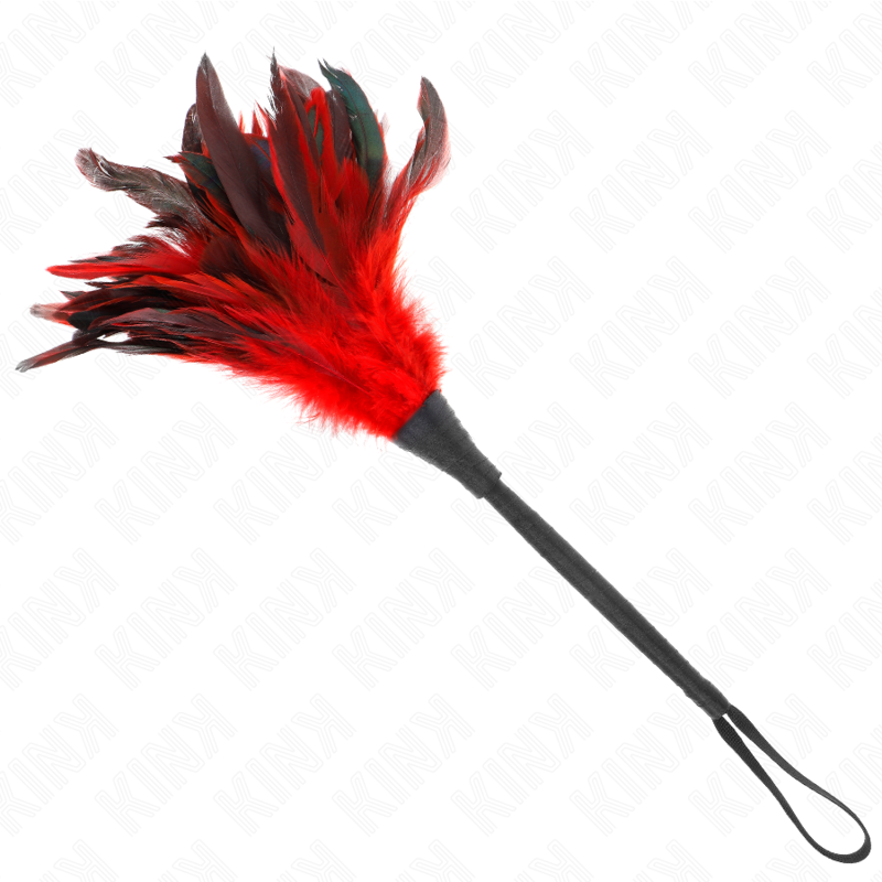 Piume di Pollo Sollegato a forma di Corno rosso 36 cm di Kink, immagine 2