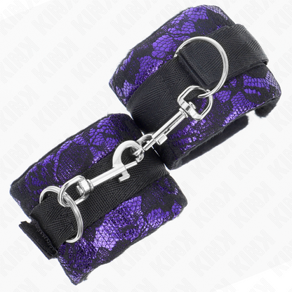 Resistenza da polso corta in pizzo di velluto e fascia in nylon Viola/nero 23 x 6,5 cm di Kink, immagine 3