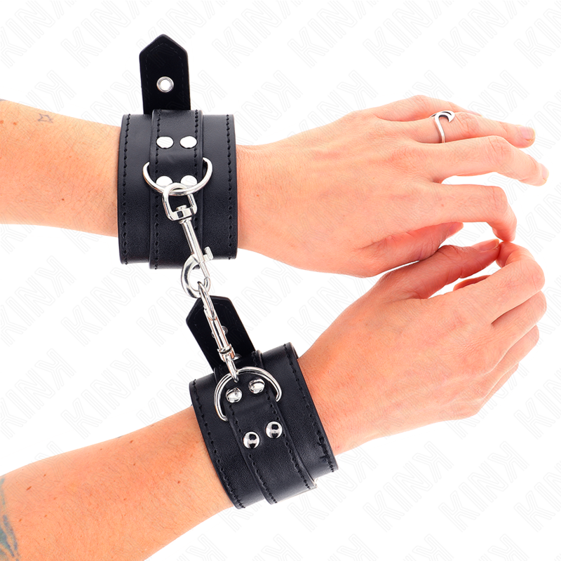 Manette e restrizioni polso con borchie 35 x 6 cm di Kink