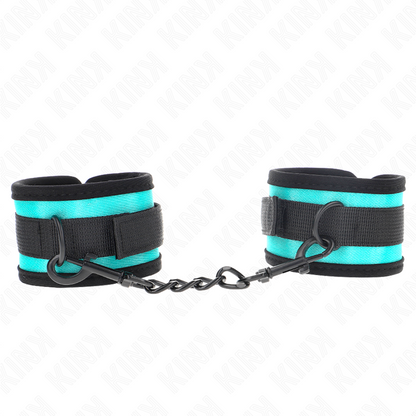 Manette e restrizioni tenuta da polso in nylon con gancio e loop Nero-blu regolabile 18-32 cm x 5 cm di Kink, immagine 2