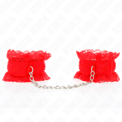 Cinturino da polso elastico in pizzo rosso di Kink, immagine 2