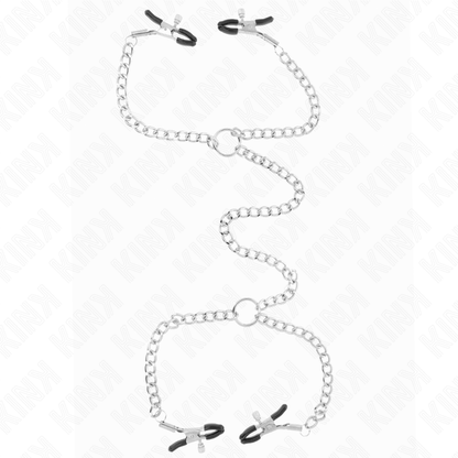 Morsetti per capezzoli a 4 catene 32 cm con catene 14 cm di Kink