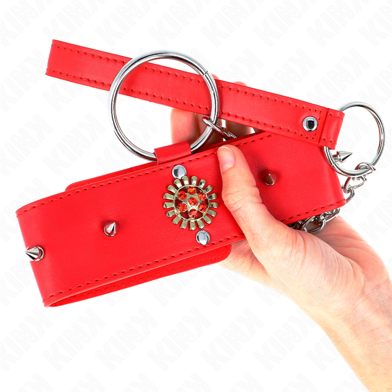 Collana di diamanti rossi con cintura 65 cm regolabile 35-51 cm x 7 cm di Kink, immagine 5