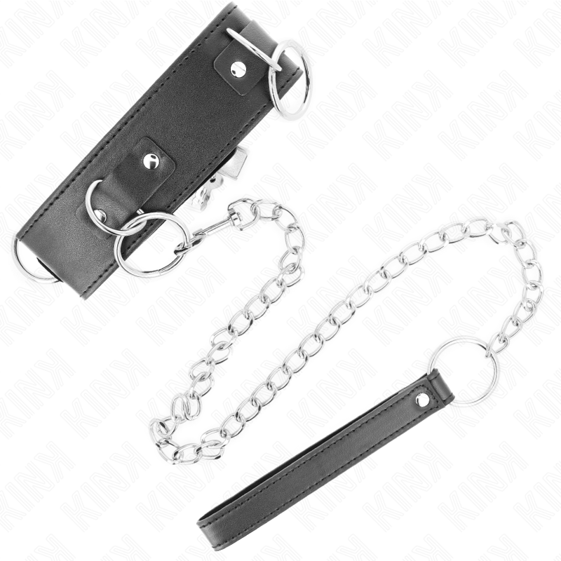 Collana con guinzaglio 65 cm 3 modello anelli 2 regolabile 36-43 cm x 5 cm di Kink, immagine 2