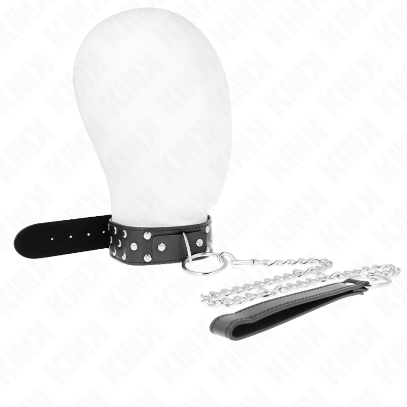 Collana con cinturino ad anello Rivetto con cintura 65 cm nero regolabile 36-50 cm x 3,8 cm di Kink