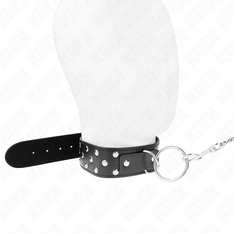 Collana con cinturino ad anello Rivetto con cintura 65 cm nero regolabile 36-50 cm x 3,8 cm di Kink, immagine 4