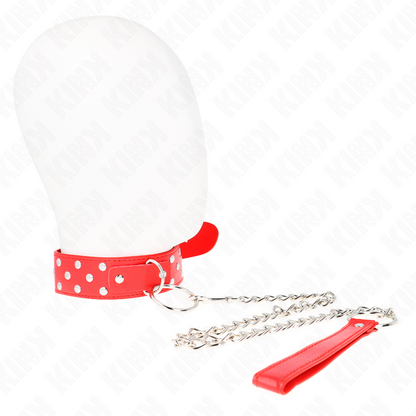 Collana con cinturino ad anello Rivetto con cintura 65 cm rosso regolabile 36-50 cm x 3,8 cm di Kink