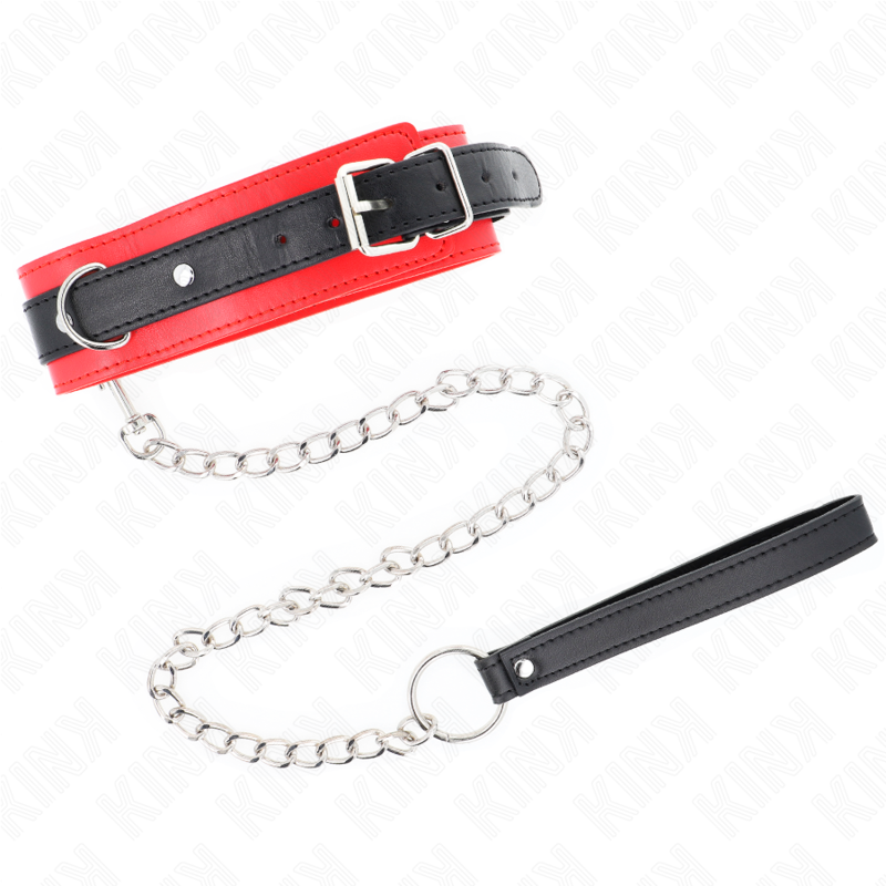 Collare modello base con guinzaglio 65 cm modello 3 rosso 53 x 5 cm di Kink, immagine 2