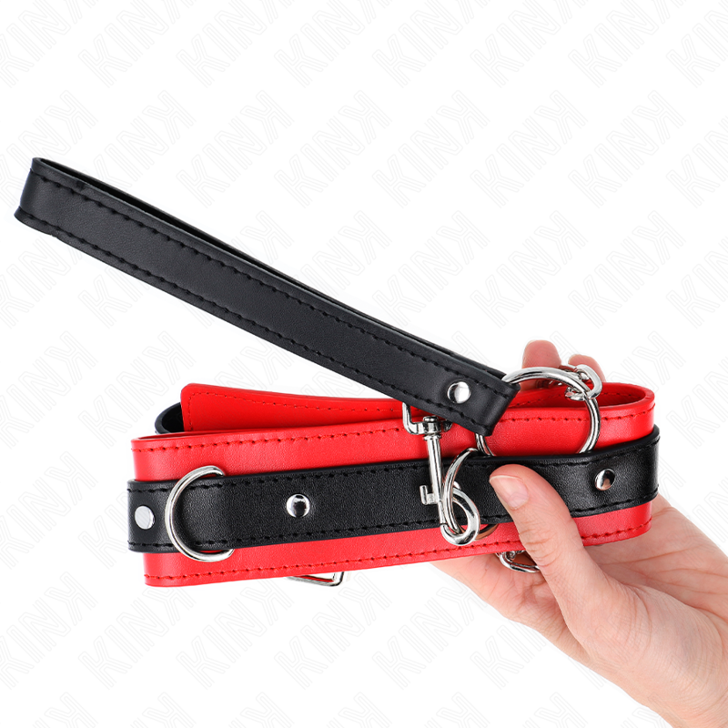Collare modello base con guinzaglio 65 cm modello 3 rosso 53 x 5 cm di Kink, immagine 5