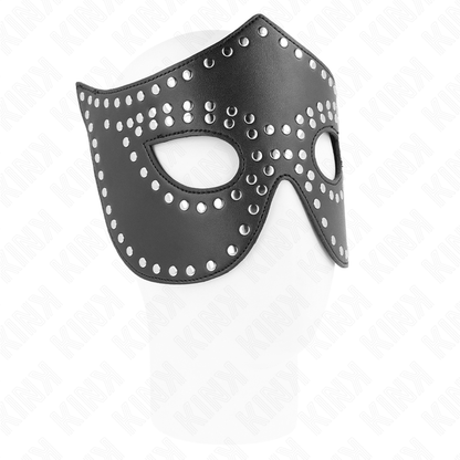 Maschera in similpelle con rivetti modello 2 30 x 12 cm di Kink