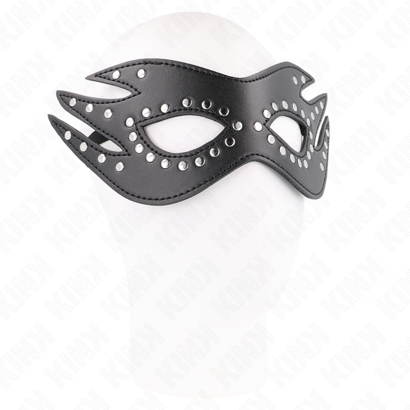 Maschera in similpelle con rivetti modello 3 26 x 9,5 cm di Kink
