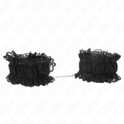 Manette e restrizioni polso elastico in pizzo Negro di Kink, immagine 2