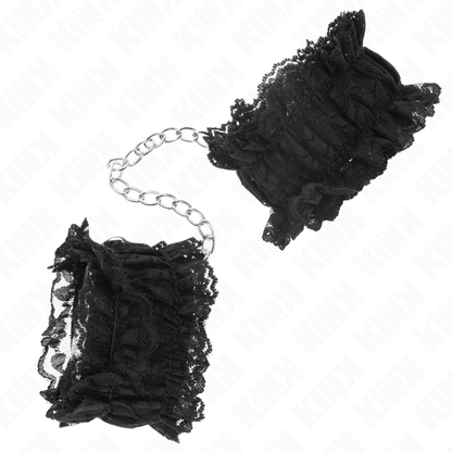 Manette e restrizioni polso elastico in pizzo Negro di Kink, immagine 3