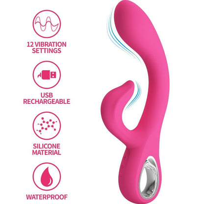 Vibratore Fritz rabbit 12 vibrazioni rosa di Pretty Love