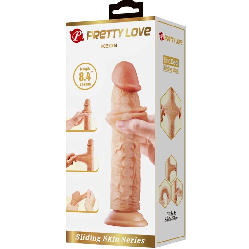 Dildo realistico Keon 21 cm carne di Pretty Love, immagine 7