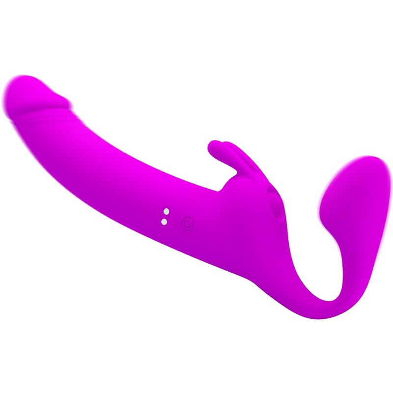 Strapless Zanini Strap-on 10 vibrazioni viola di Pretty Love, immagine 2