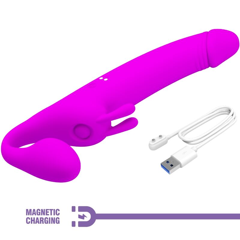 Strapless Zanini Strap-on 10 vibrazioni viola di Pretty Love, immagine 7