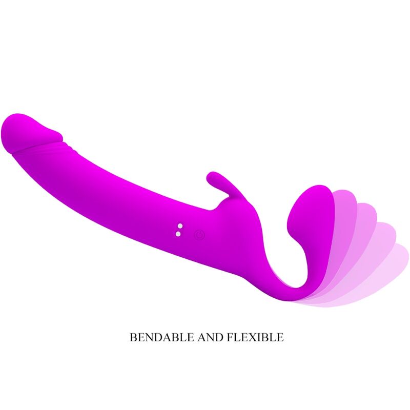 Strapless Zanini Strap-on 10 vibrazioni viola di Pretty Love, immagine 5