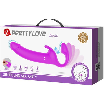 Strapless Zanini Strap-on 10 vibrazioni viola di Pretty Love, immagine 9
